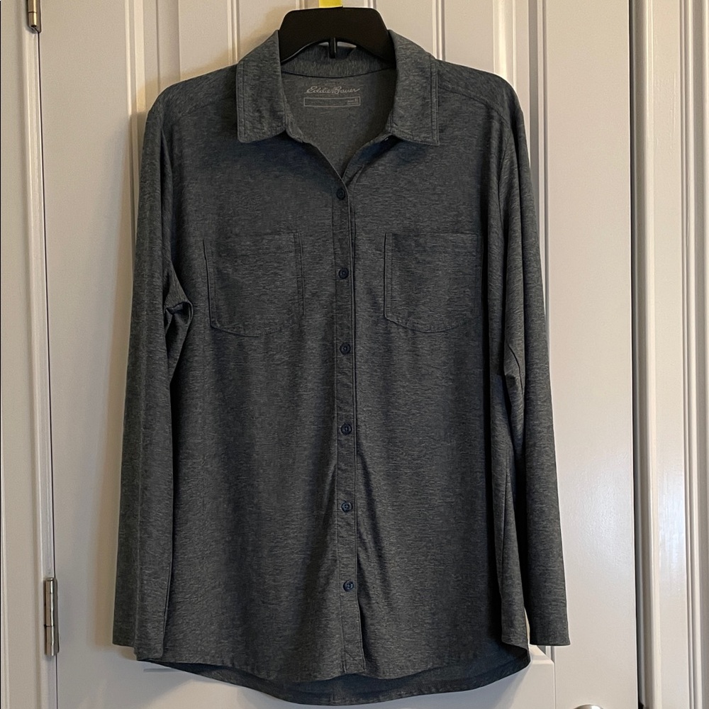 Eddie Bauer Charcoal Long Sleeve Shirt - Picture 1 of 8